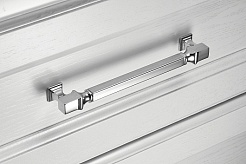 ASB-Woodline Шкаф пенал Венеция 40 L подвесной белый патина серебро – фотография-3